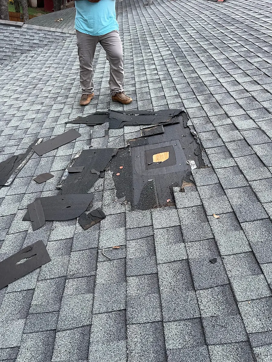 Roof,Shingle,Repair,With,Multiple,Layers,Of,Underlayment Roof Repair In Chico California